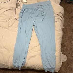 Light Blue Women's Jogger Pants with Drawstring Waist